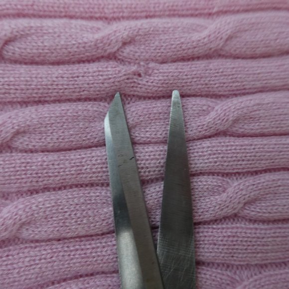 Cashmere Valerie Stevens 2ply 3D Cable Knit Light Pink Crewneck M - Picture 6 of 6